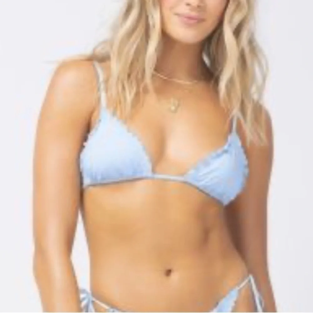 L*Space NWT Sky Blue Maggie Bikini Top + Camacho Bottom Classic Swimsuit‎ XL